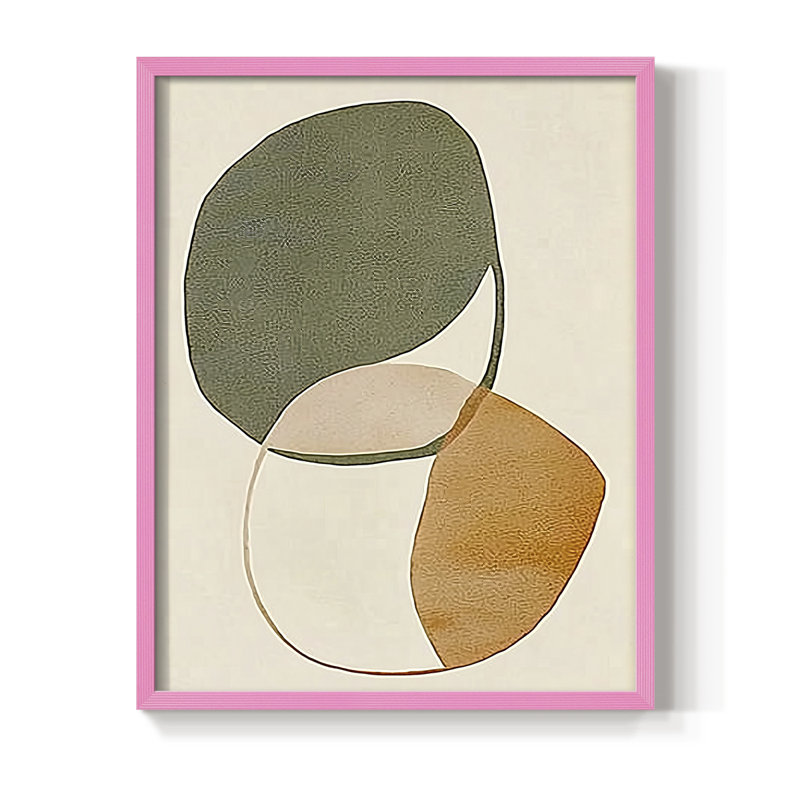 Impression abstraite encadrée «Cxxxi» - prête à être accrochée, H 10 po x P 8 po, Rose