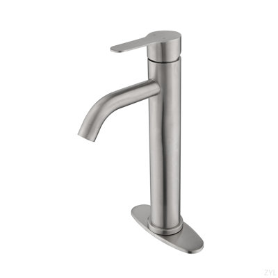 Bathroom Sink Single Handle Faucet With Pop-Up Drain (No Overflow)