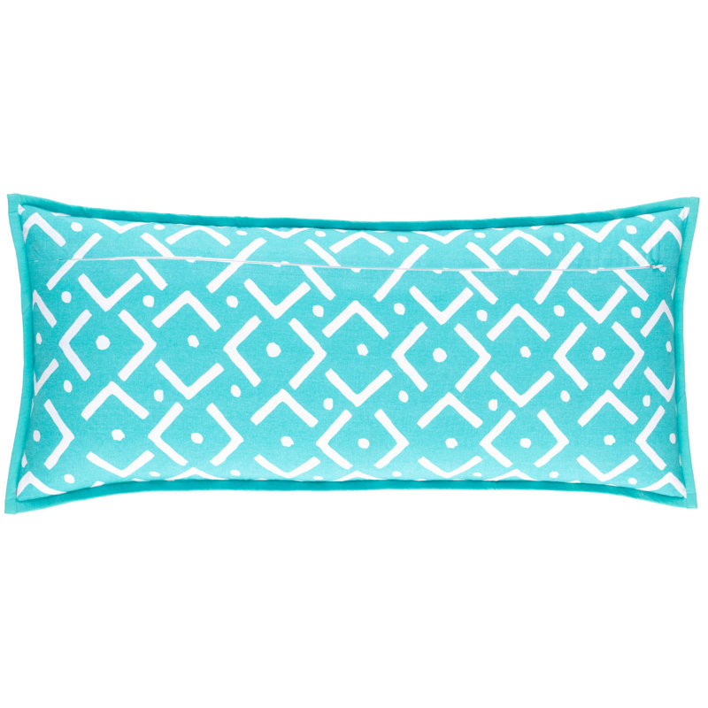 Housse de coussin rectangulaire 100% coton, Vert et bleu