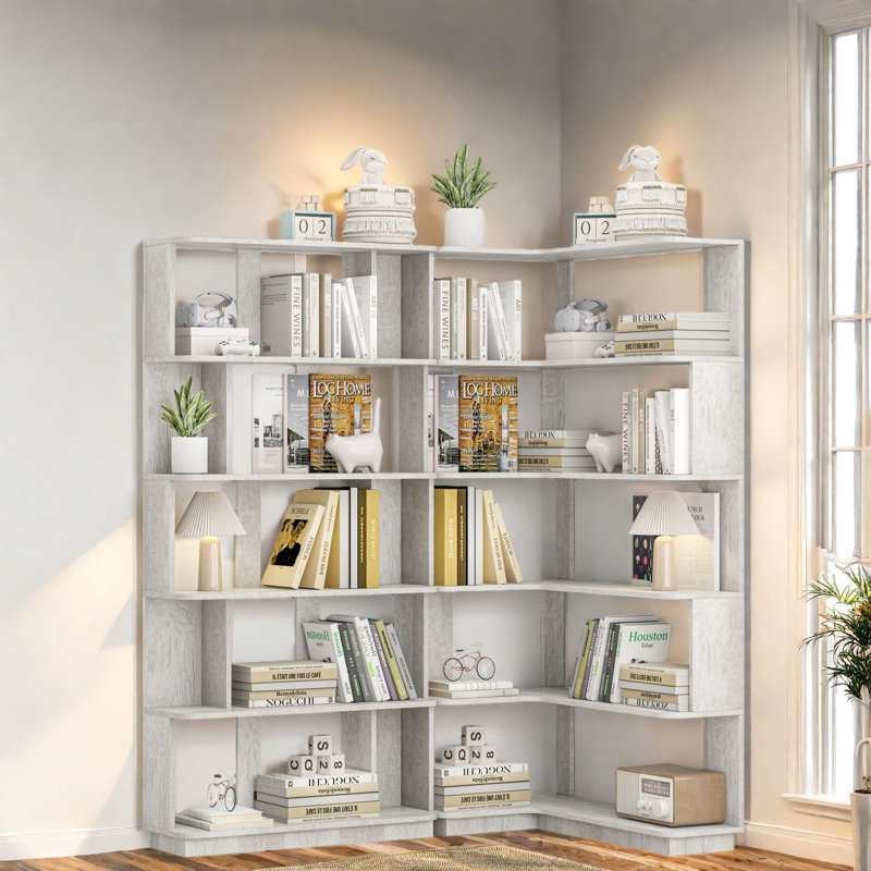 Bibliothèques peu encombrantes, matériau en bois aggloméré, style moderne pour un usage domestique polyvalent
