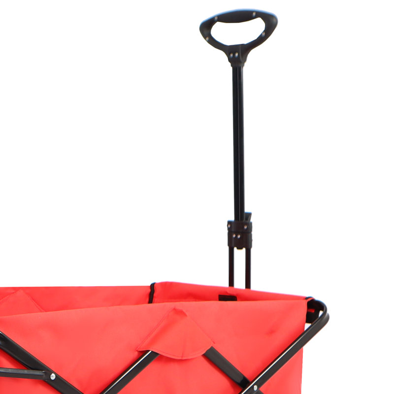 Heavy-duty Collapsible Utility Park Garden Cart With All-terrain Wheels And Telescoping Handle, Red