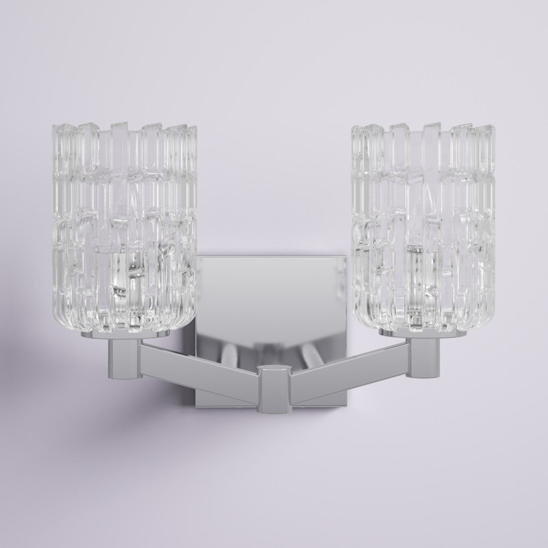 Luminaire à 2 lumières d'intensité variable pour meuble-lavabo Samson, Nickel brossé