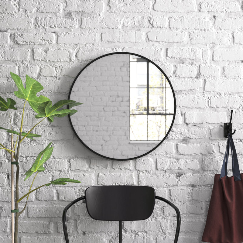 Miroir mural Avon, Noir, 24 po x 24 po