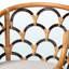 Tabouret de bar Hikuma en rotin naturel avec dossier festonné