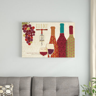 Wine Collage II by Veronique Charron - No Frame Print on Canvas