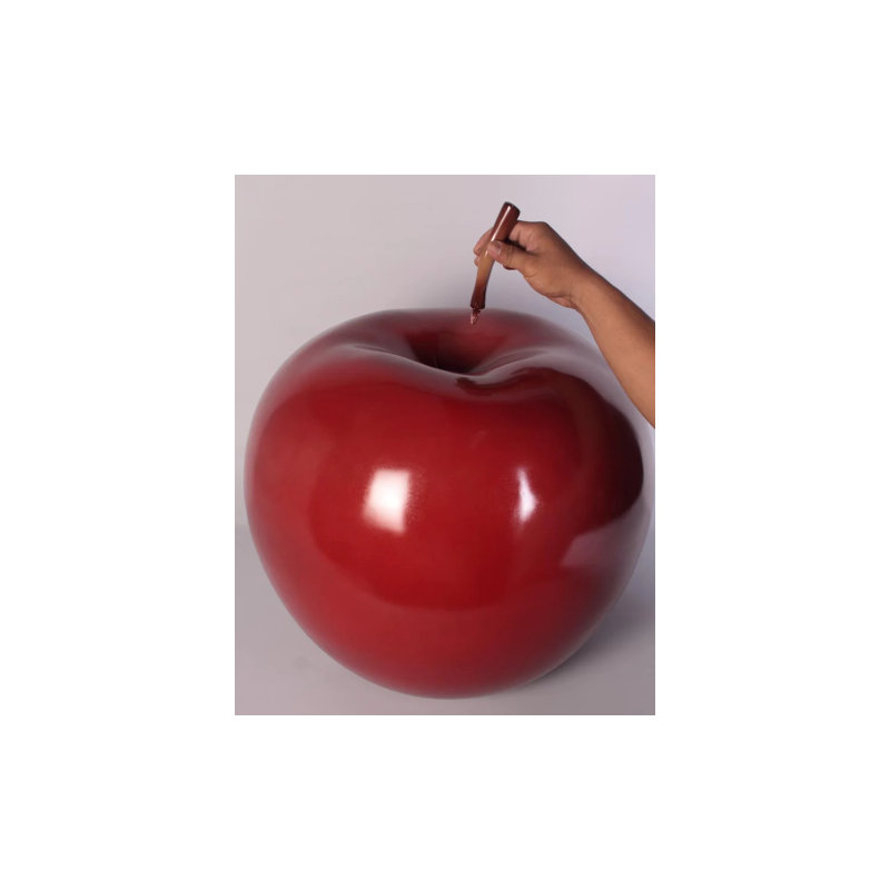 Statue Dimont grande pomme surdimensionnée, H 22 po x l 22 po x P 22 po, Rouge
