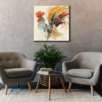 Art mural sur toile Festive Rooster 2 'par Albena Hristova, 37 po x 37 po