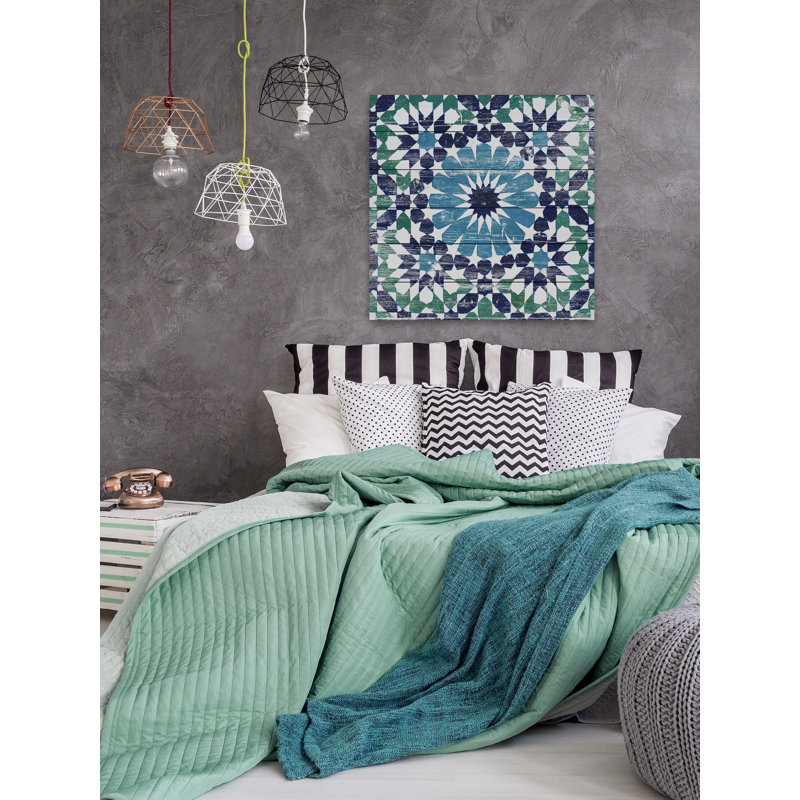 « green pattern », reproduction de peinture à l’acrylique sur du bois, H 12 po x l 12 po x P 1,5 po