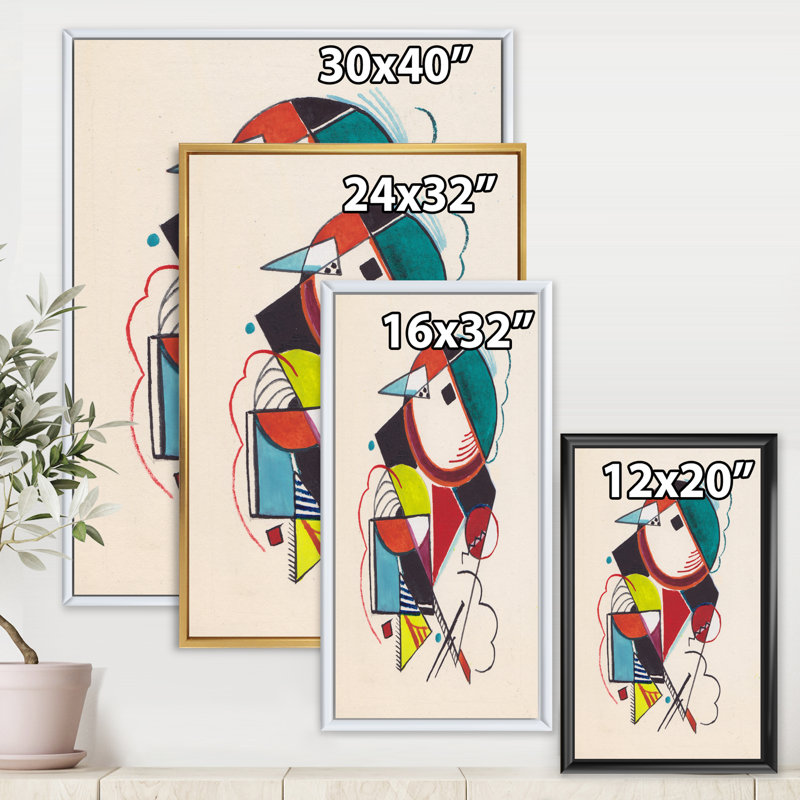 «Colored Geometric Abstract Compositions II», reproduction sur toile encadrée, Encadrement doré, H 20 po x l 12 po x P 1po