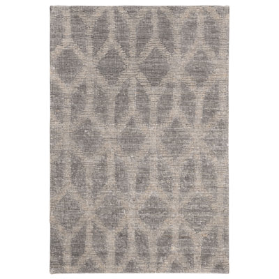 Doleman Hand Woven Jute/Cotton Geometric Rug in Gray/Gold