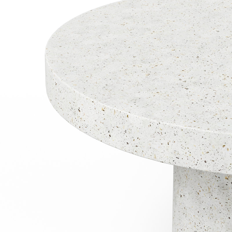 Table de salle à manger Kareen, Terrazzo ivoire, Table de salle à manger (hauteur de 30,25 po) , Rond 47,25 po