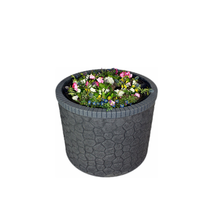 Cache-pot en plastique Karter, Granit