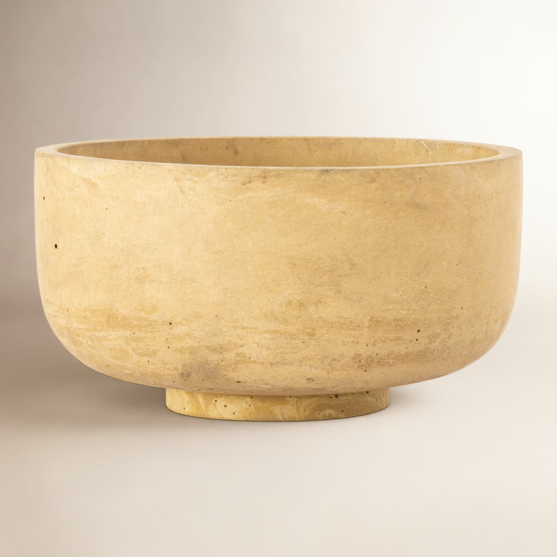 Grand bol à salade en résine beige 11,2 po Ronsie