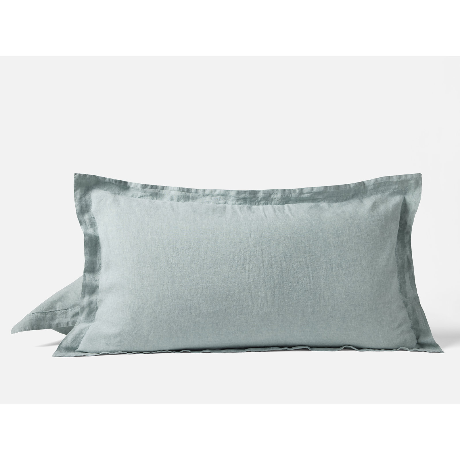 Coyuchi Organic Relaxed Linen Sham, Pacific Blue Chambray, King