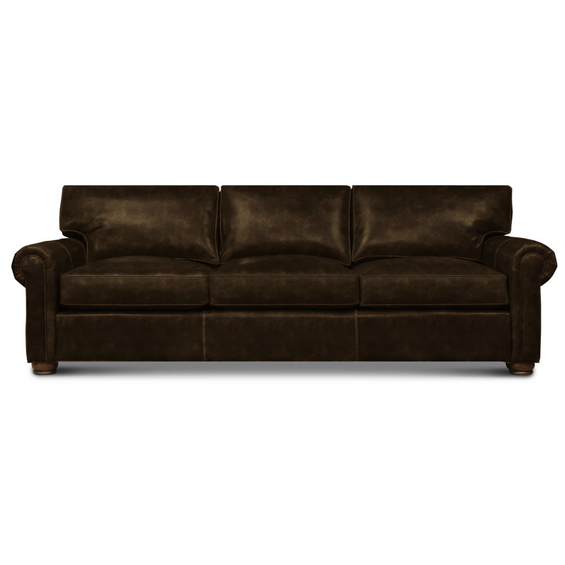 Bordeaux Leather Sofa, Saddle (Maestro Artisano), Espresso
