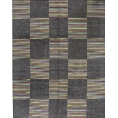 Wool Checkered Area Rug