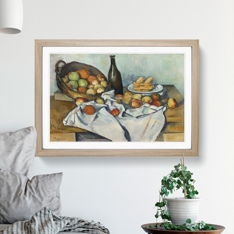 The Basket of Apples by Paul Cezanne - Picture Frame Painting, Oak, 36cm H x 48cm W x 2cm D