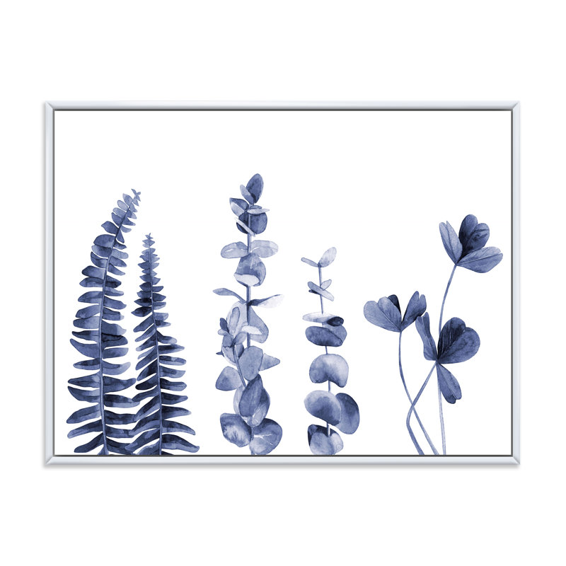 Eucalyptus I - reproduction de cadre flottant sur toile, H 16 po x l 32 po x p 1 po, Cadre blanc