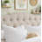 Tufted Upholstered Wingback Headboard, Solid Wood Head Board with Wood Legs, Adjustable Height Bed headboard from 47” to 63” Fabric Headboard in Modern Button Design, Beige-1754271006-1754271014