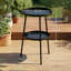 Outsunny Metal Patio Side Table 2-Tier Adjustable Feet-1015006453