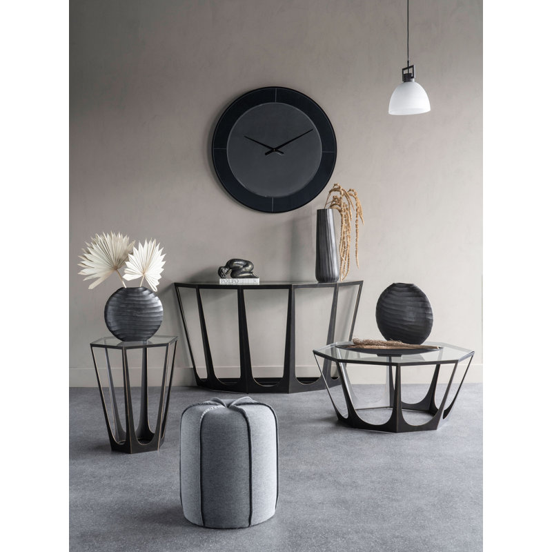 Demeshia Glass Top End Table