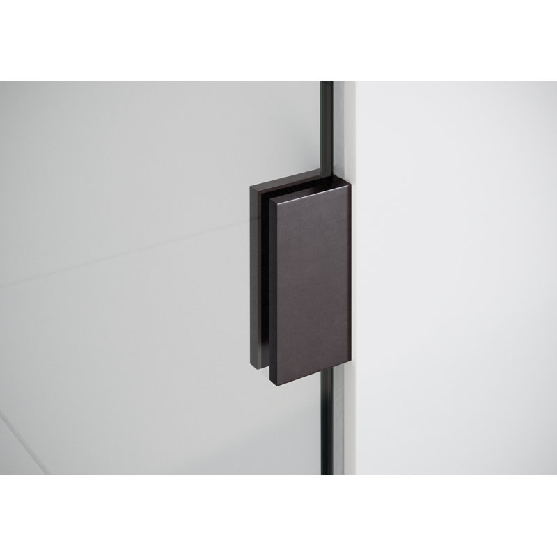 Illume 48 in. x 38 in. x 78 in. 90-degree Fully Frameless Wall Hinged Glass Shower Enclosure, Oil Rubbed Bronze