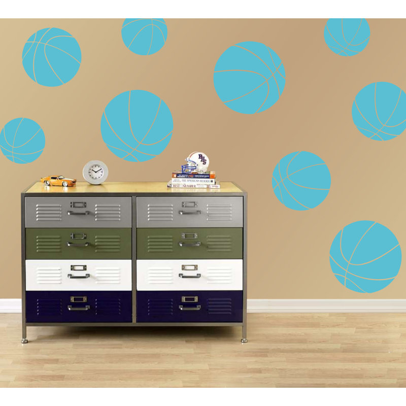 Décalcomanie murale baskets, H 40 po x l 40 po x P 0,01 po, Bleu geyser