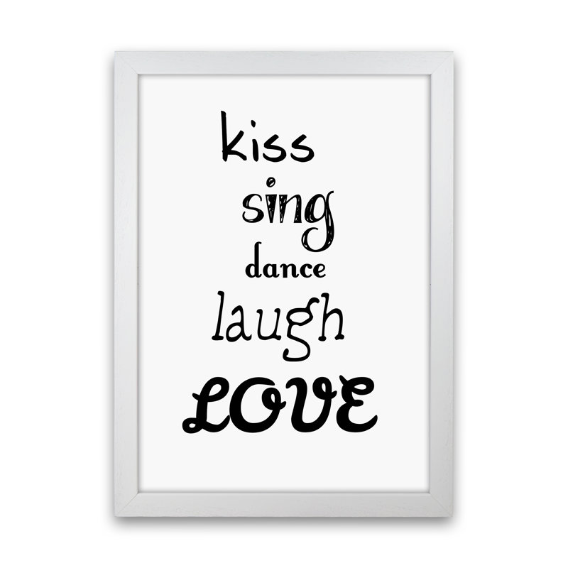 Kiss - Print, White Framed, 84cm H x 60cm W x 3cm D