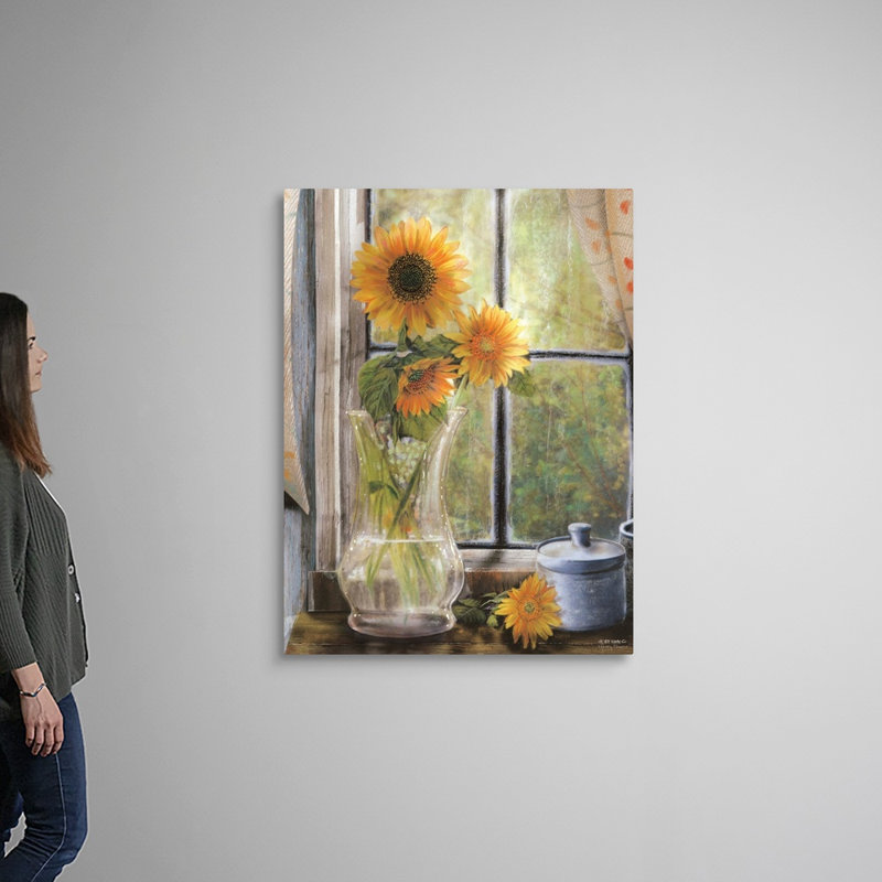 Fleurs murales matinales, Toile tendue, H 36 po x l 48 po x P 1,25 po
