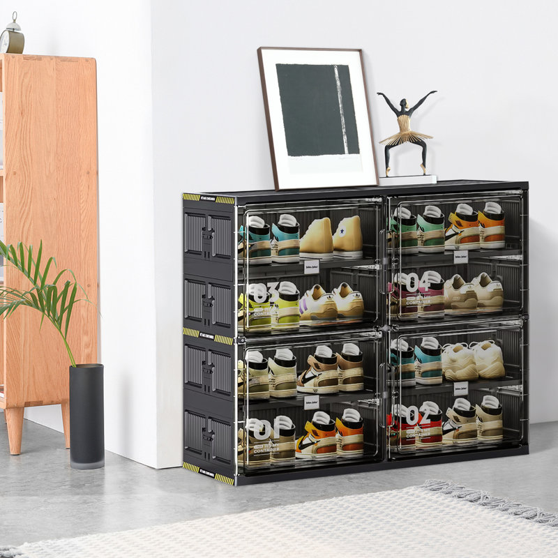 Armoire de rangement pour chaussures 4 niveaux et 16 paires