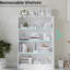 Bibliothèque moderne en bois à 4 tablettes avec tablettes réglables, parfaite pour le rangement dans la chambre à coucher, le bureau et le salon