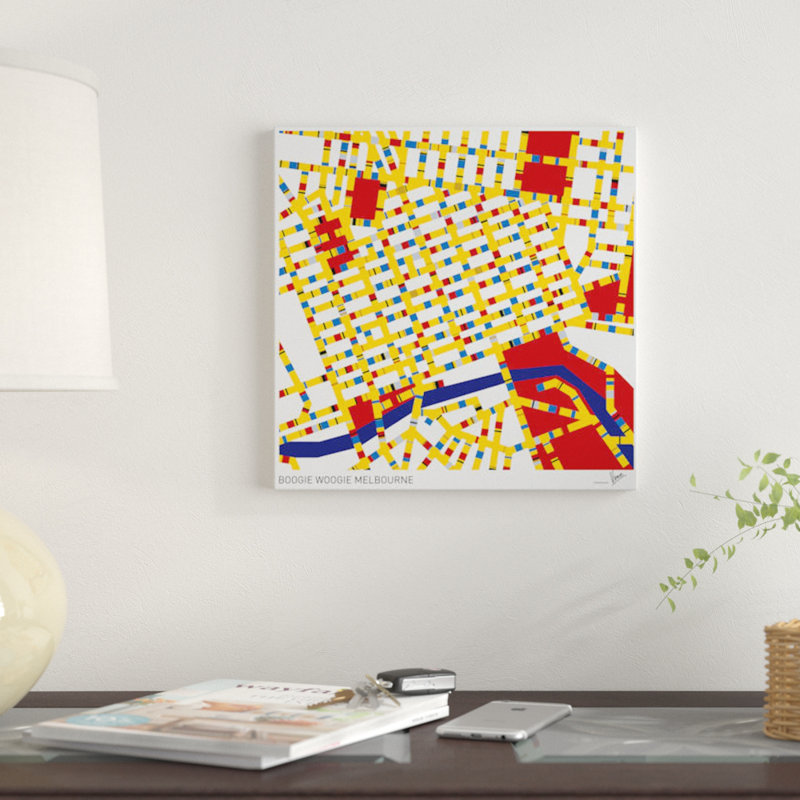 « sommier woogie melbourne », impression sur toile, H 12 po x l 12 po x P 1,5 po, Toile tendue, Pas de tapis