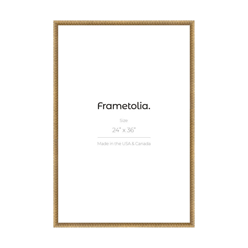 Cadre mural Frametolia Art Deco - largeur 1-1 / 8 po - sans passe-partout, Doré, 24 po x 36 po