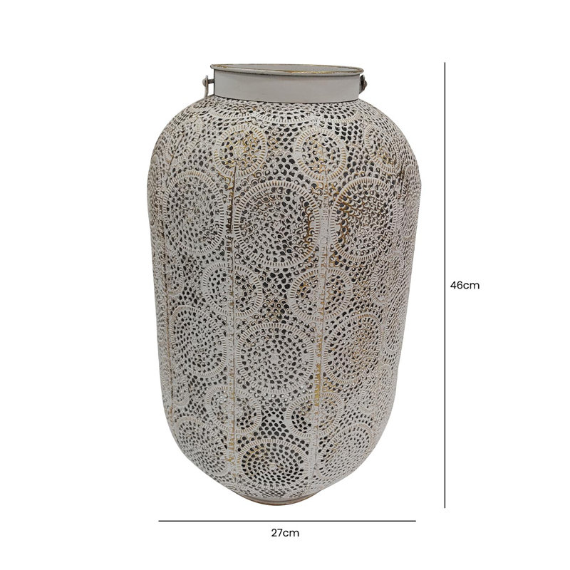 Metal Lantern, 46cm H x 27cm W x 27cm D