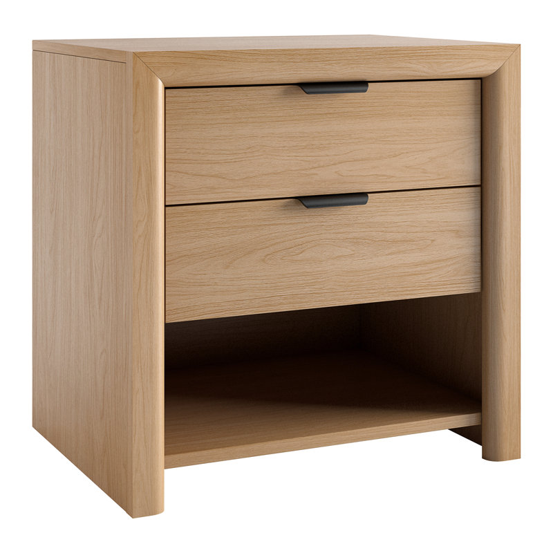 Clarice 24" Rectangular Nightstand in Blonde Oak, Blonde Oak