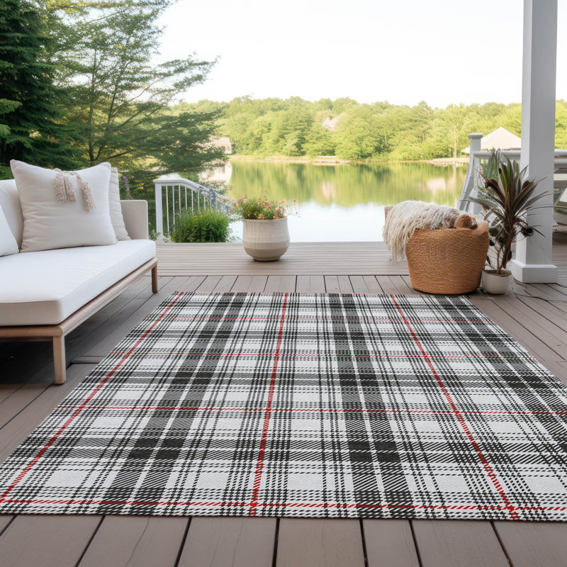 Tapis noir intérieur / extérieur lavable à la machine Chayden ACN993, Rectangle 3' x 5'
