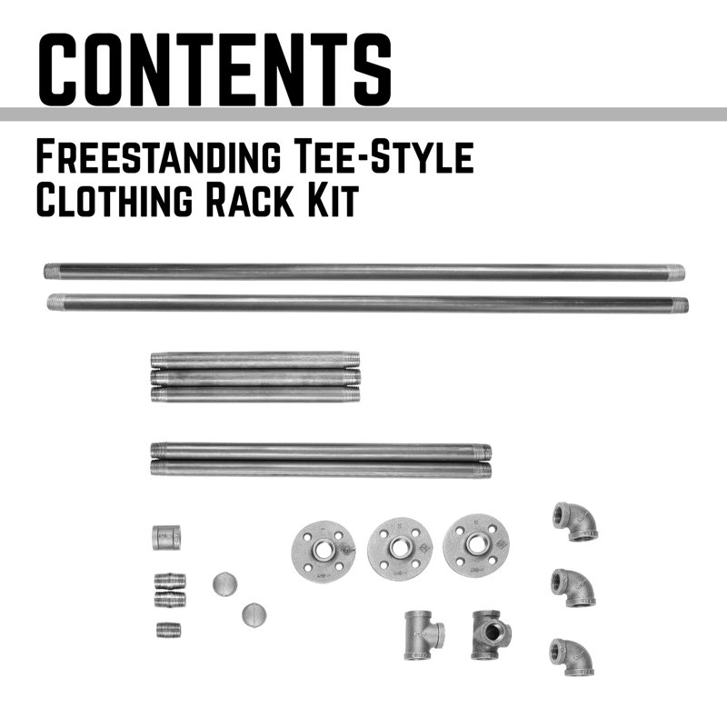 Williston Forge Pipe T-Style Freestanding Modern Industrial Clothing ...