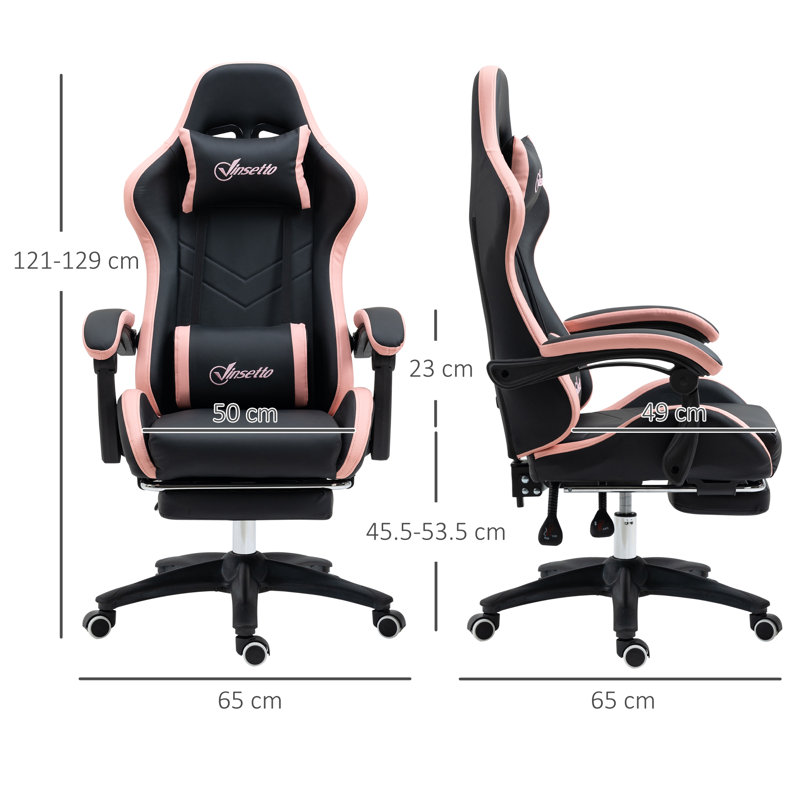 Gaming Chair,  Black/Pink