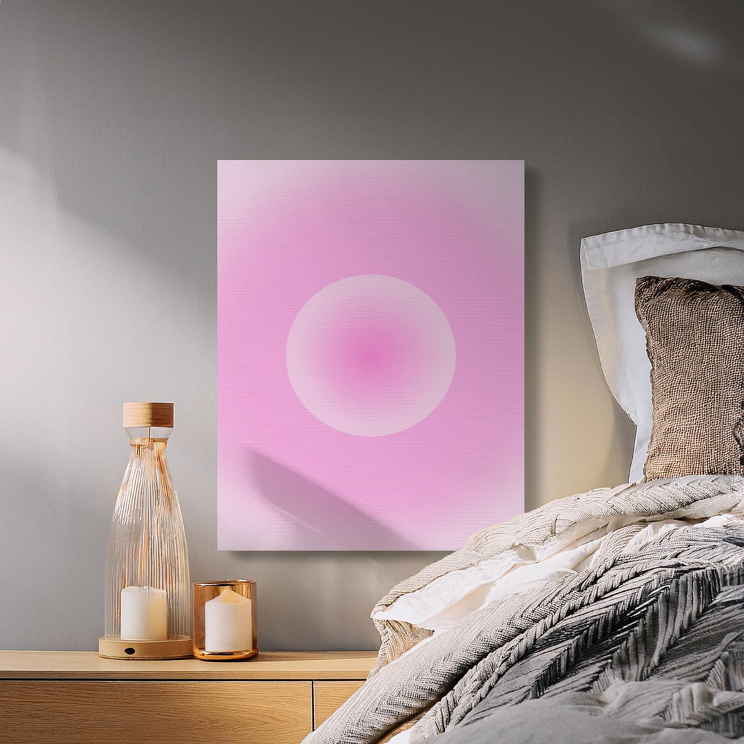 Pink Aura Gradient Canvas Wall Art, Aesthetic Room Decor, Soft Pastel Abstract Art Print, Minimalist Serene Bedroom Decor, Housewarming Gift