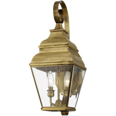 Luminaire suspendu pour lanterne murale d'extérieur en laiton antique 8 pouces 8 pouces