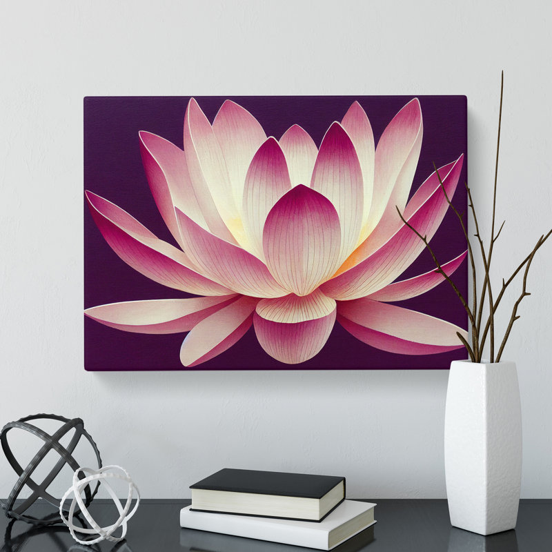 Hypnotic Lotus Flower - Wrapped Canvas Print, 40cm H x 60cm W x 3cm D