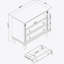 Table de chevet à aire ouverte et commode 2 tiroirs avec station de charge, table de bout de style maison de campagne avec ports et prises USB, table d'appoint cannelée de style pilastre pour le confort et la commodité de la chambre à coucher-1340672300
