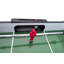 Table de soccer autoportante 48 po, table de jeu d'arcade rouge et noire avec pieds incurvés et tiges en acier