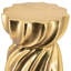 14X14x18.7" Gold Magnesium Accent Stool With Sculptural Swirl Design, Contemporary Side Table, Decorative Display Stand, Or Extra Seating Option