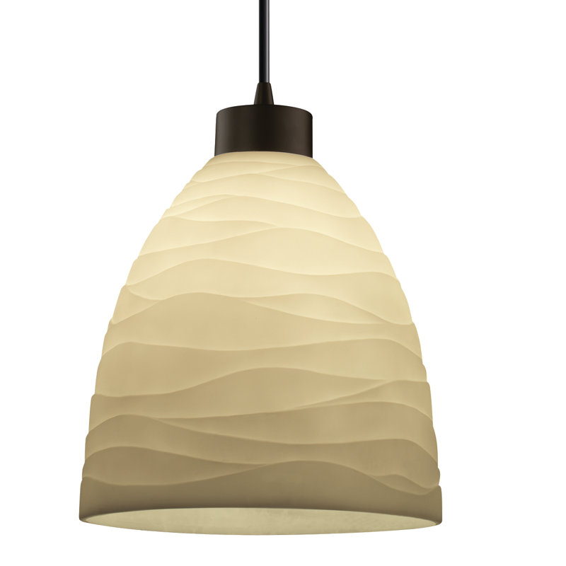 Jerlisha 1 - Light Single Pendant, Dark Bronze, Waves