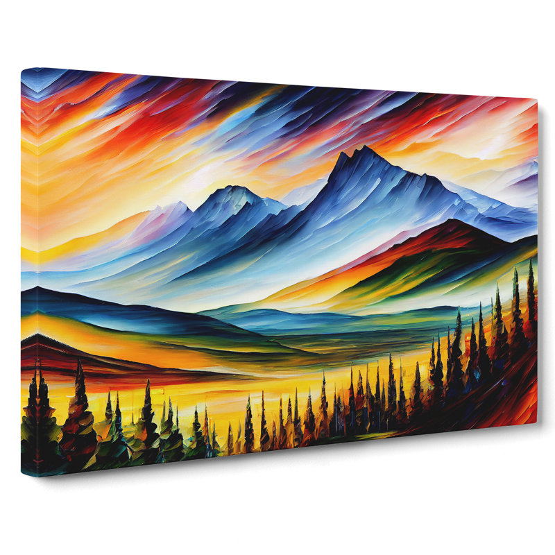 Mountains Scene Vol.5 Abstract - Wrapped Canvas, 40cm H x 60cm W x 3cm D