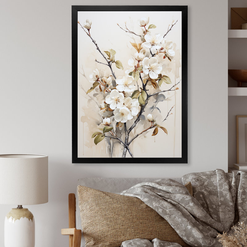 «White Apple Blossom Whispers I», reproduction d'art de Apple Blossom_106416, H 44 po x l 34 po x P 1,5 po