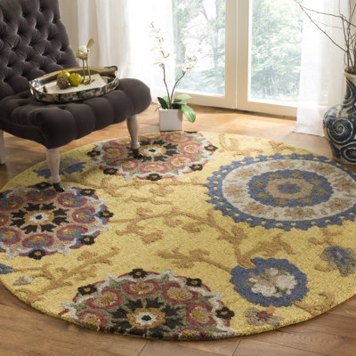 Emrick Hand Tufted Wool Floral Rug
