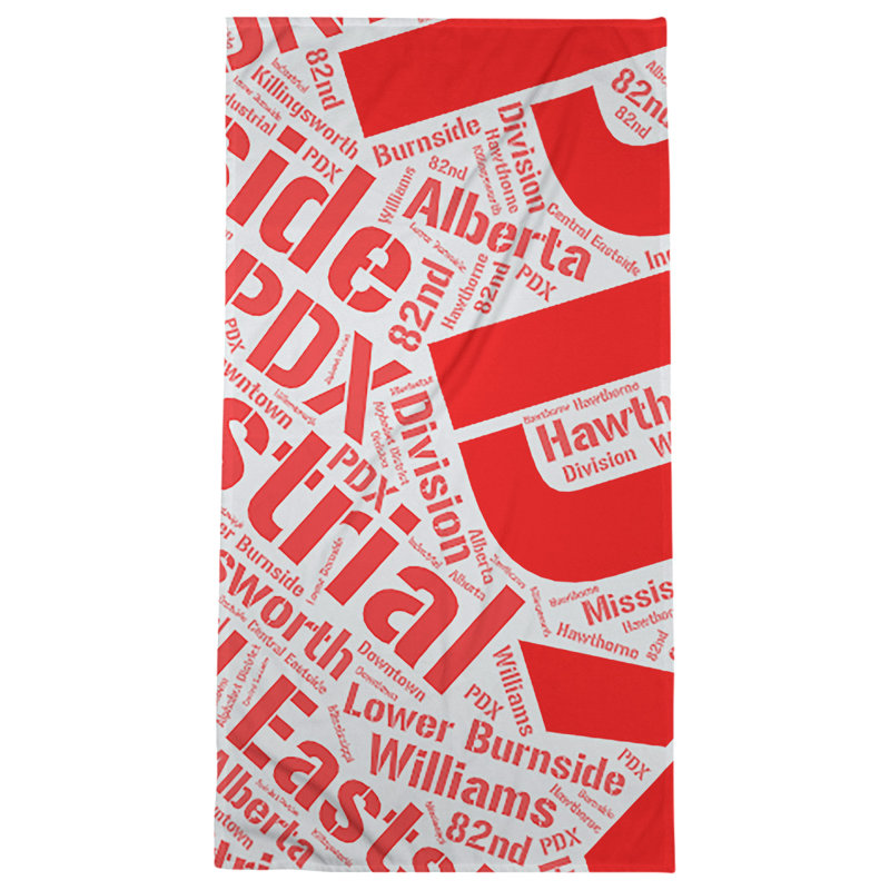 Bath Towel, Red, Microfiber, Portland