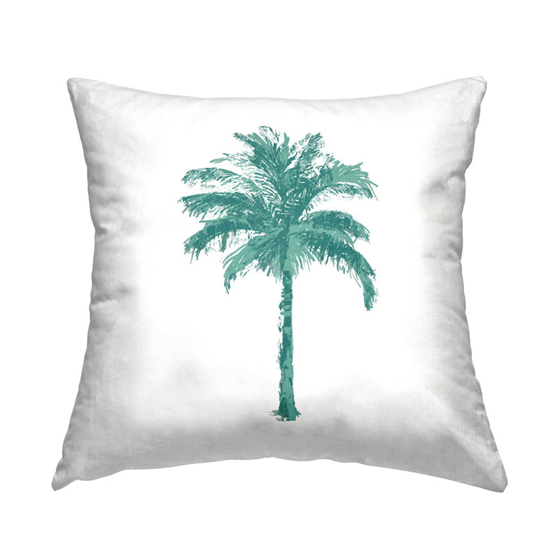 Coussin contemporain à imprimé palmier vert par Kristen Drew